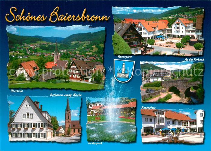 Baiersbronn Schwarzwald Rathaus Evangelische Kirche Rosenplatz Kurpark Forbach