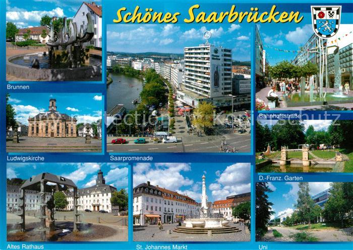 SAARBRueCKEN Saarland Saarpromenade Bahnhofsstrasse Uni Ludwigskirche