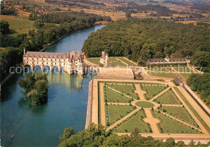 Chenonceaux Indre et Loire Chateau de la Loire Vue Aerienne