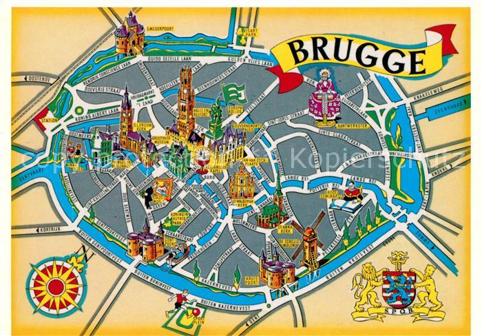 BRUGGE Bruges Belgie Stadtplan