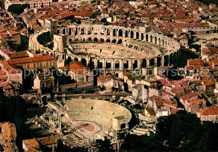 Arles Bouches-du-Rhone Fliegeraufnahme Theatre Arenes