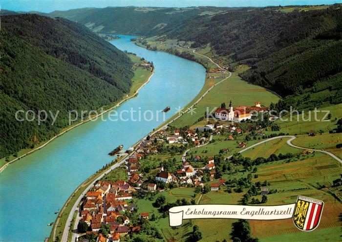 Engelhartszell Donau Oberoesterreich Fliegeraufnahme Kloster Engelszell