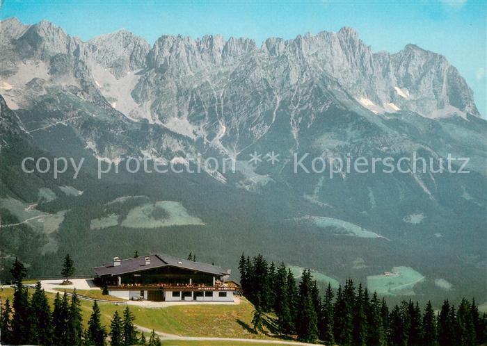 Scheffau Wilden Kaiser Bergrestaurant Brandstadel Fliegeraufnahme