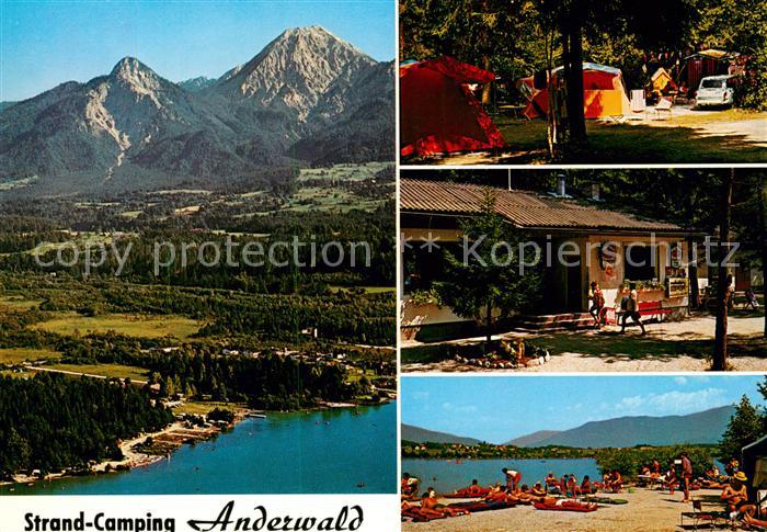 Faak am See Finkenstein Fliegeraufnahme Strand-Camping Anderwald