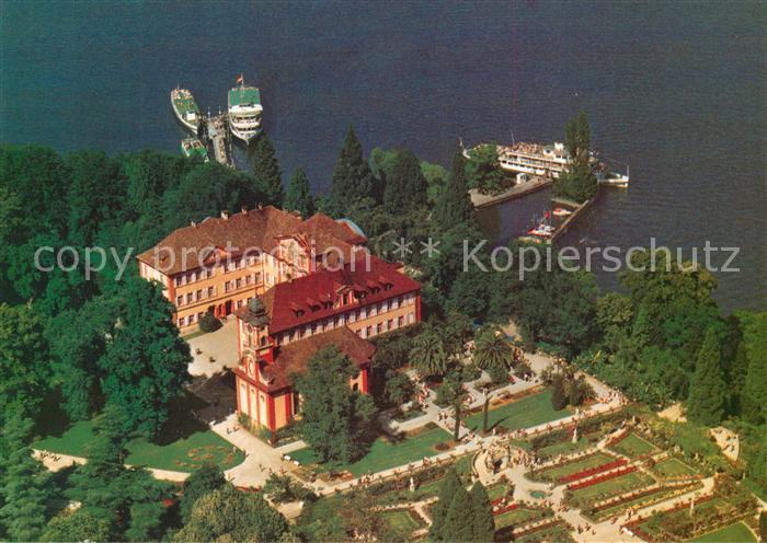 Mainau Fliegeraufnahme Schloss Kirche Rosengarten