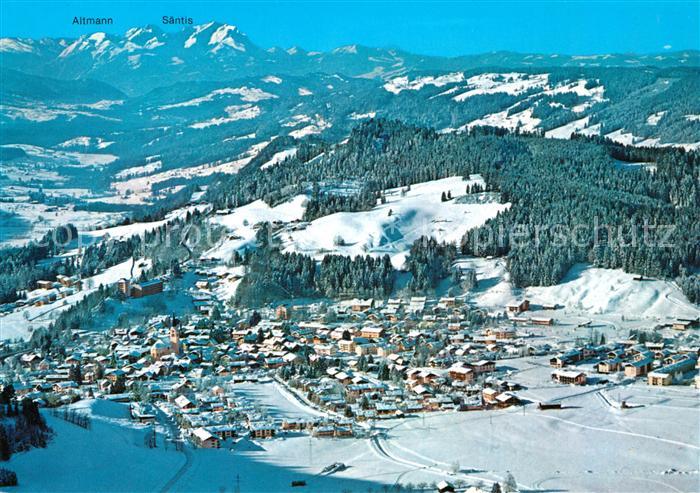 Oberstaufen Fliegeraufnahme Winterlandschaft