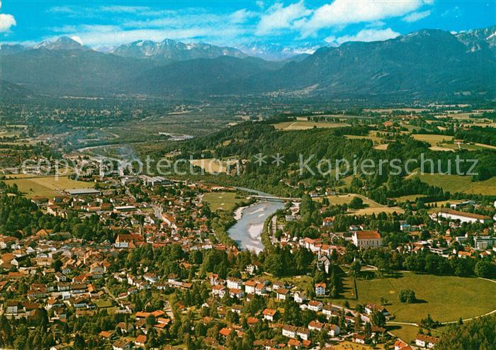 Toelz Bad Fliegeraufnahme Isar Kirche