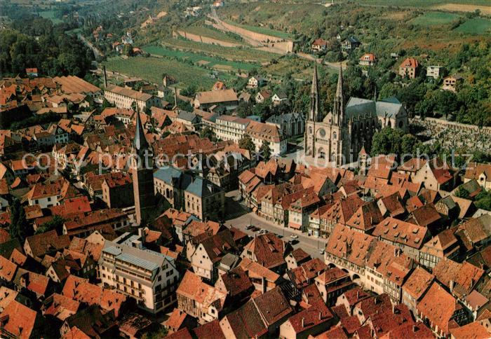 Obernai Bas Rhin Fliegeraufnahme Kirche Altstadt