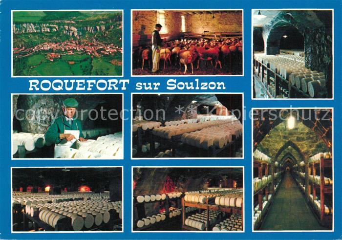 Roquefort-sur-Soulzon Käsekeller Fliegeraufnahme Ziegen