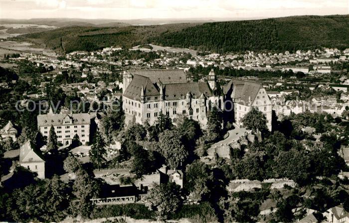 Marburg Lahn Schloss Universitaetsstadt Fliegeraufnahme
