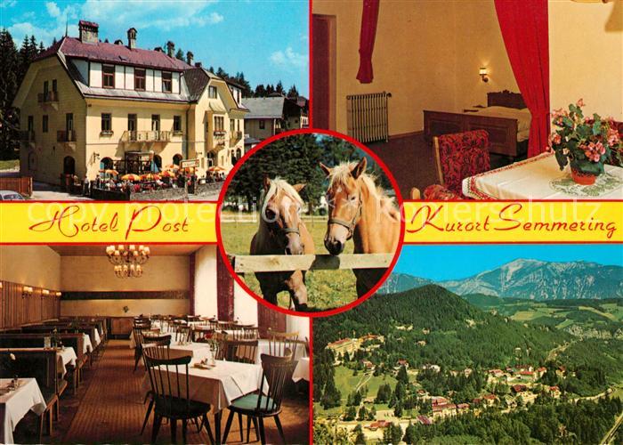 Semmering Niederoesterreich Hotel Restaurant Post Passhoehe Pferde Landschaftspa