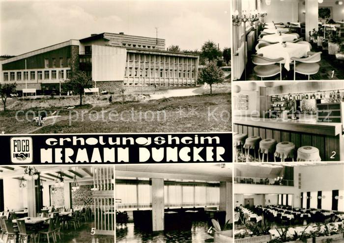 Heubach Thueringen FDGB Erholungsheim Hermann Duncker Cafe Bar Speisesaal Foyer