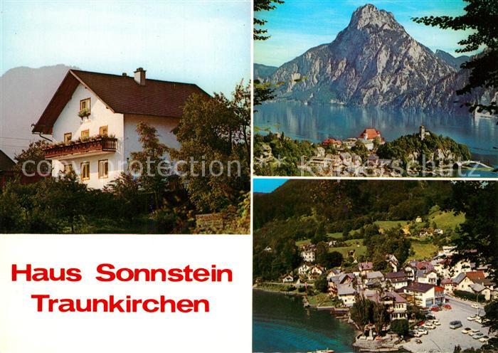 Traunkirchen Pension Haus Sonnenstein Traunsee Alpen Fliegeraufnahme