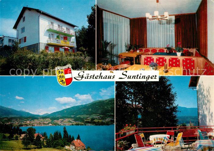 Seeboden Millstaettersee Gaestehaus Pension Suntinger Terrasse Landschaftspanora