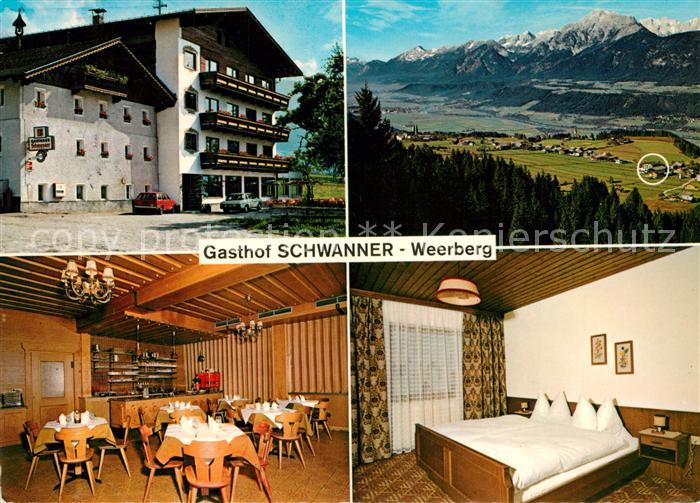 Weerberg Gasthof Pension Schwanner Gastraum Fremdenzimmer Alpenpanorama