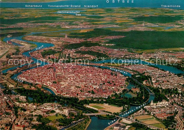 Luebeck Hansestadt Fliegeraufnahme