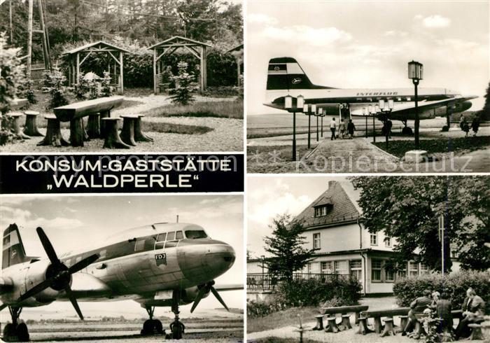 Langenbernsdorf Konsum Gaststaette Waldperle Propellerflugzeug Interflug