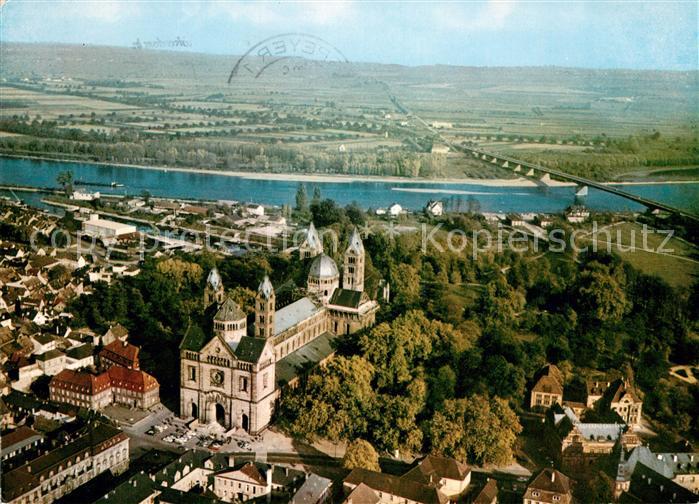 Speyer Rhein Dom Rheinbruecke Fliegeraufnahme