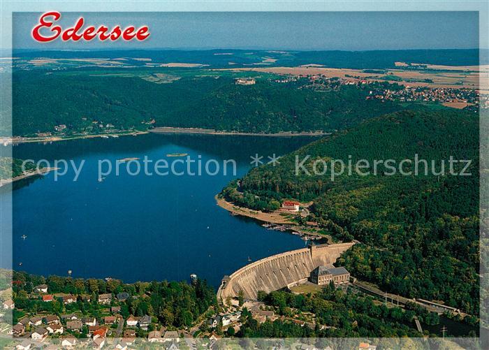 Edersee Stausee Sperrmauer Fliegeraufnahme