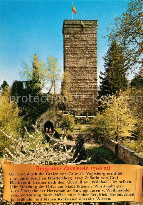 Bad Teinach-Zavelstein Burgruine Zavelstein Schwarzwald