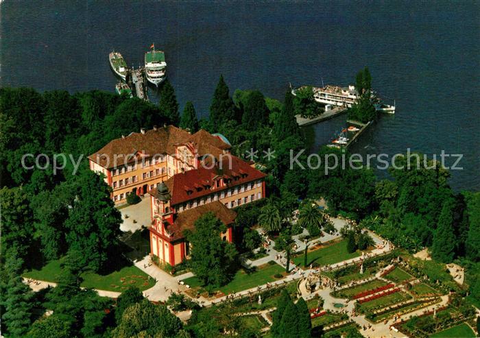 Insel Mainau Schloss Kirche Schlossterrasse Rosengarten Faehre Anleger Fliegerau