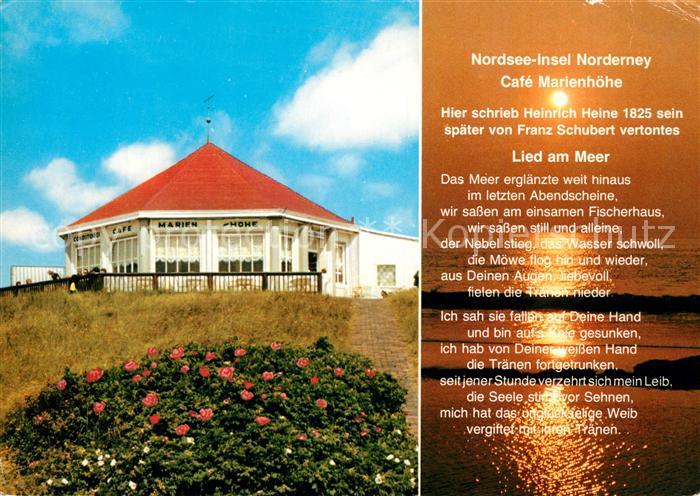 Norderney Nordseebad Cafe Marienhoehe Nordseeinsel Sonnenuntergang am Meer