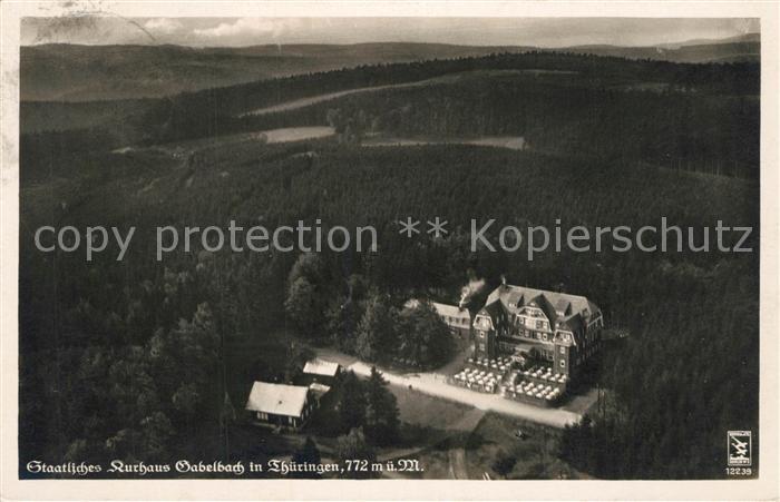 Ilmenau Thueringen Berghotel Kurhaus Gabelbach Fliegeraufnahme