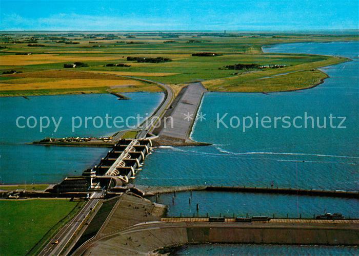 Eiderstedt Eiderdamm mit Sperrwerk Fliegeraufnahme