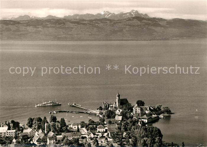 Wasserburg Bodensee Fliegeraufnahme mit Saentis