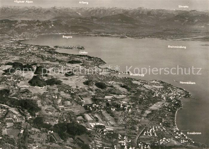 Bodensee Region Fliegeraufnahme mit Bregenz Lindau Wasserburg Nonnenhorn Kressbr