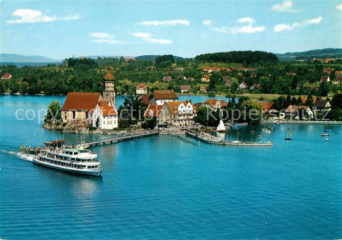 Wasserburg Bodensee Fliegeraufnahme mit Bodenseefaehre
