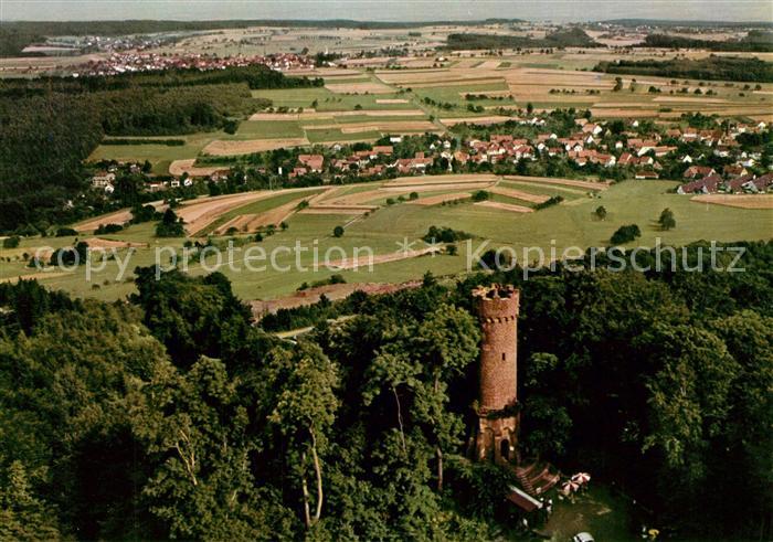 Katzenbuckel Odenwald Fliegeraufnahme mit Aussichtsturm