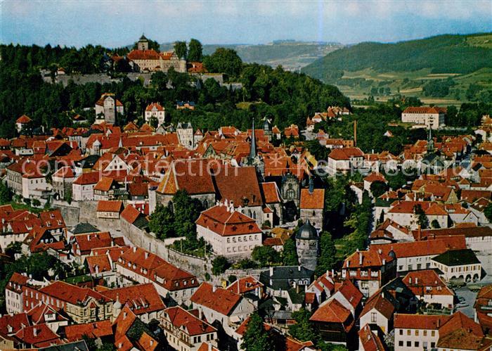 Kronach Oberfranken Fliegeraufnahme mit Veste Rosenberg