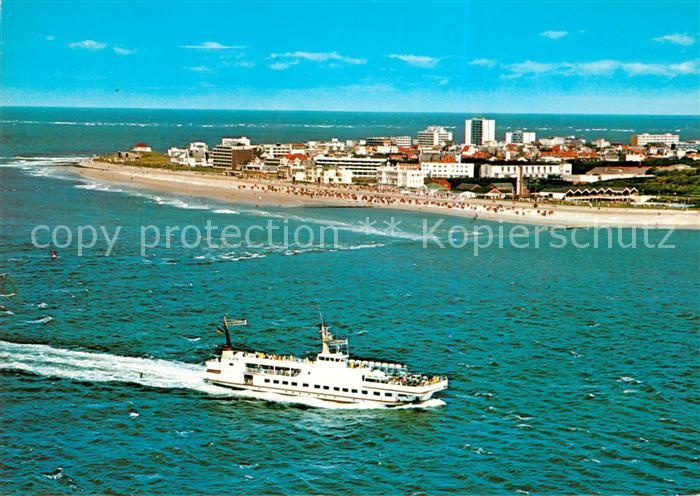 Norderney Nordseebad Fliegeraufnahme mit Fahrgastschiff