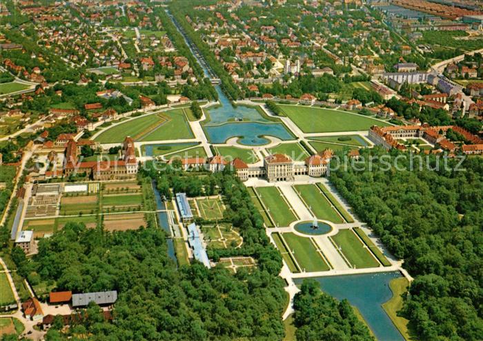 Muenchen Schloss Nymphenburg Fliegeraufnahme