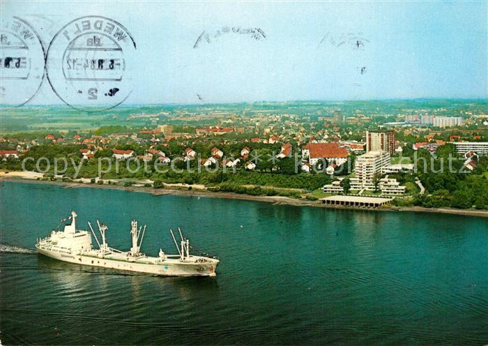 Wedel Stade Fliegeraufnahme mit Graf Luckner Haus Elbepartie