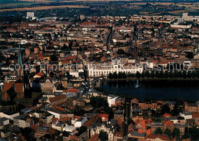 Schwerin Mecklenburg Innenstadt mit Pfaffenteich Fliegeraufnahme