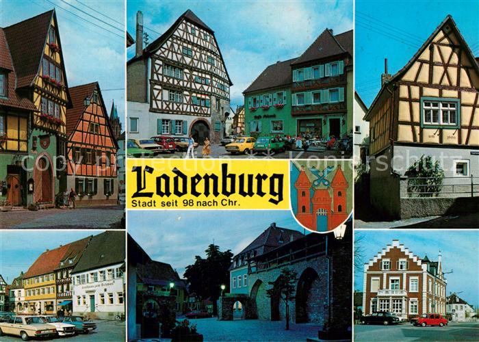 Ladenburg Altstadt Fachwerkhaeuser Gasthaus Wappen