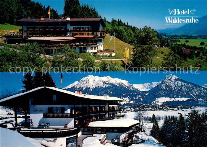 Oberstdorf Hotel Restaurant Waldesruhe im Sommer und Winter Allgaeuer Alpen