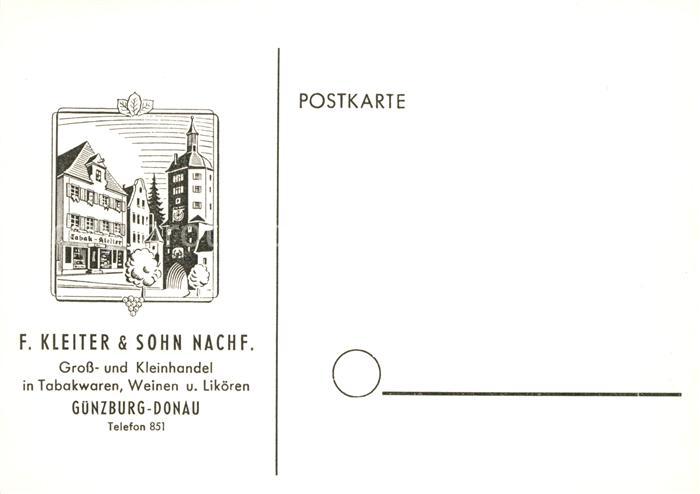 Guenzburg Tabakwaren Kleiner Innenstadt Turm Kuenstlerkarte