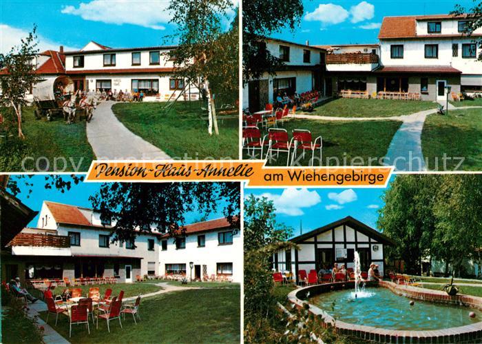 Bad Holzhausen Luebbecke Pension Haus Annelie am Wiehengebirge Garten Teich