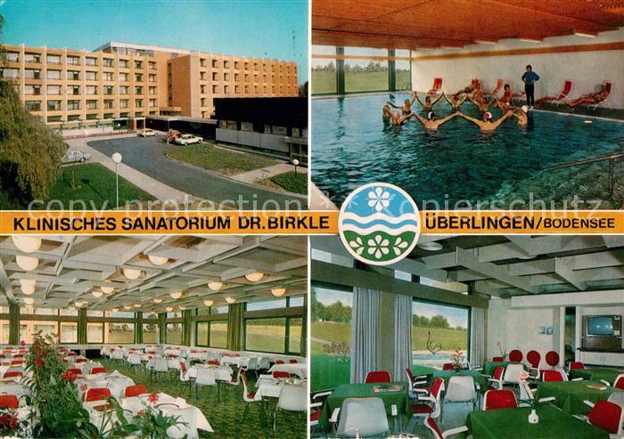 ueberlingen Bodensee Klinisches Sanatorium Dr Birkle Restaurant Cafe Hallenbad