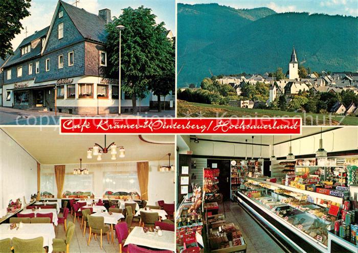 Winterberg Hochsauerland Cafe Kraemer Ortsansicht mit Kirche