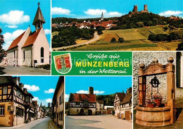 Muenzenberg Kirche Altstadt Fachwekrhaeuser Brunnen Blick zur Burg