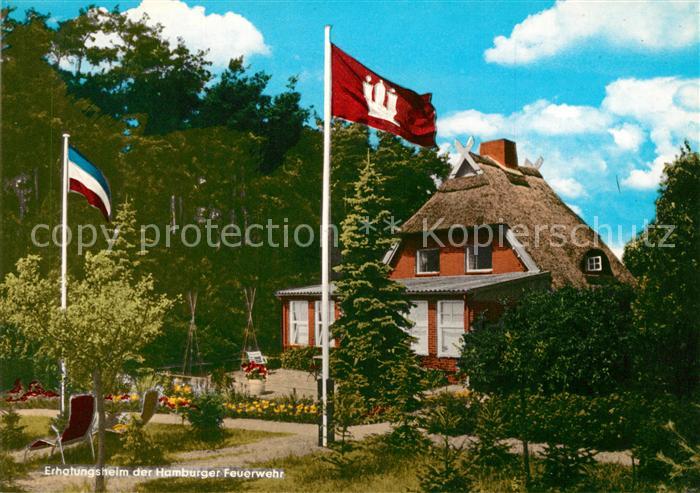 Wennerstorf Erholungsheim der Hamburger Feuerwehr Fahne