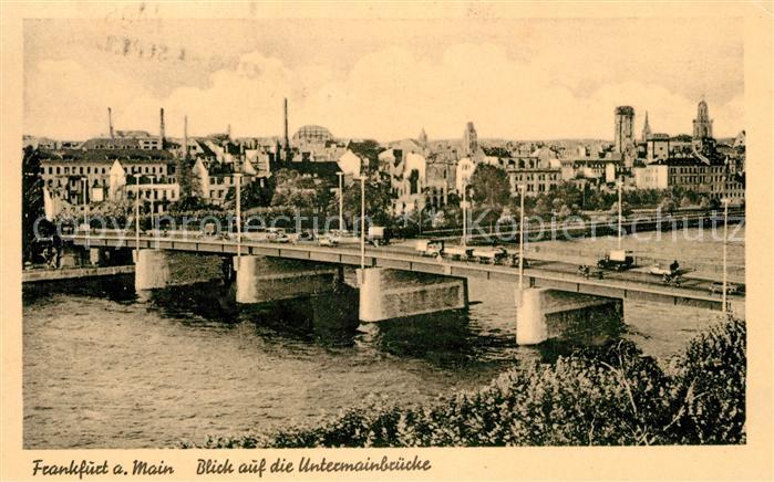 Frankfurt Main Blick auf die Untermainbruecke