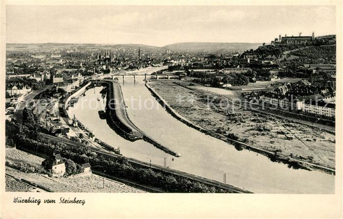 Wuerzburg Panorama Maintal Blick vom Steinberg