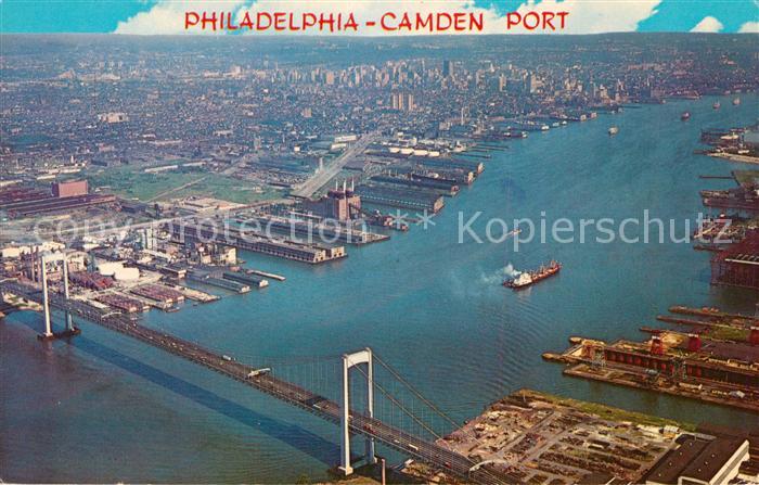 Philadelphia Pennsylvania Camden Port Delaware River aerial view