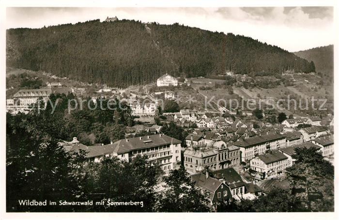 Bad Wildbad Panorama mit Sommerberg Kurort im Schwarzwald
