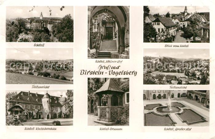 Birstein Schloss Kleiner Hof Panorama Schloss Kutschenbau Schlossbrunnen Grosser